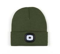 Unisex LED Beanie with Light, USB Rechargeable Hands Free LED Headlamp Hat, Knitted Night Light Beanie Cap Flashlight Hat, Army Green, One size