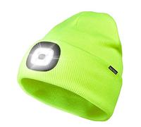 Unisex LED Lighted Beanie, Unisex USB Rechargeable Headlamp Hat, Cap with Light Hands Free Head Torch, Winter Warm Gifts for Men and Women