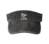 Unisex Leon Rock Band Kings Visor Adjustable Vintage Washed Denim Visors Empty Top Baseball Cap for Women Men