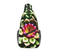 Unisex Lightweight Blooming Cactus Flower Print Cross Chest Bag - Sling Backpack for Travel, Hiking & Daily Use
