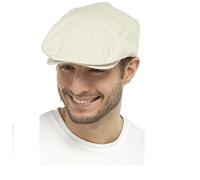 Unisex Lightweight Cotton Linen Summer Style Flat Cap (M/L, Beige)