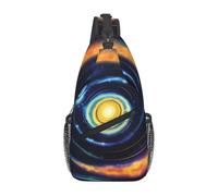 Unisex Lightweight Space Spiral Cosmic Energy Print Cross Chest Bag - Sling Backpack for Travel, Hiking & Daily Use