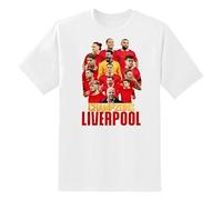 Unisex Liverpool Champions Crew Neck T-Shirt for Kids & Adults, 100% Cotton Liverpool Team Tee Top (White, XXX-Large)