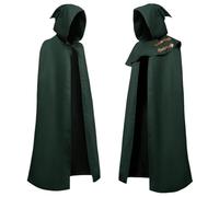 Unisex Long Elf Cape, Halloween Costume, Hooded Cape, Wizard's Robe, Cape, Stage Performance, Coat, Mystical Design, Renaissance Cape Jacket, Gothic Robe, Medieval Fancy Dress for Halloween Party