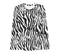 Unisex Long Sleeve Shirt with Zebra Pattern, Soft Top with All-Over Print, Eye-catching Shirt in Animal Print Style, Style_s01 White, XXL