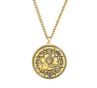 Unisex Magic Alchemy Fire Symbol Pendant Necklace Stainless Steel Sacred Geometric Octogram Necklaces for Man Amulet Jewelry fashion