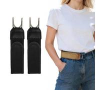 Unisex Magic Fastener - 2 Pcs Buckleless Elastic Adjustable Hook-and-loop Nylon Belt - No Buckle, Great Gift, Black/Brown