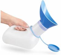 Unisex & Male Urinal Bottle 1L with Lid, Funnel or Adaptor, Portable Reusable Urine Container for Men Women Elderly Patients, Travel, Camping, Car, Bedside, Hospital (Unisex 1L Style 2 - Pack of 1)