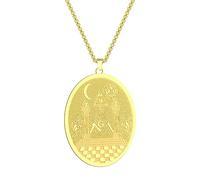 Unisex Masonic Symbol Pendant Necklace for Men Women Stainless Steel Freemasonry Twin Pillars Boaz And Jachin Charm Neck Chain fashion gifts