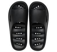 Unisex Massage Slippers Fatigue Relief Blood Circulation Non-Slip Bathroom Shoes Beach Slides Drainage Quick-Drying Soft Sole Foot Therapy Footwear Easy Wear Indoor Outdoor Gym Pool Black