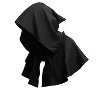 Unisex Medieval Cowl Hat, Gothic Hooded Robe Cloak for Women & Men - Vintage Friar Costume, Witch & Wizard Cloak, Adult Vampire & Death Devil Cape