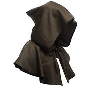Unisex Medieval Cowl Hat, Hood Gothic Cape Cloak Cowl Vintage Friar Costume Medieval Cloak Women Mens Medieval Cape Hooded Robe Cloak Men Wizard Cloak Witch Cape Adult Vampire Death Devil Cloak