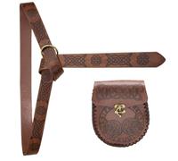 Unisex Medieval Waist Belt with Coin Pocket Historical Costume Accessories Belt and Wallet Bag for Stage Show