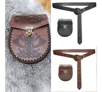 Unisex Medieval Waist Belt with Coin Pocket Historical Costume Accessories Belt and Wallet Bag for Stage Show