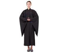 Unisex Meditation Monk Robe Loose Comfortable Traditional Buddhist Monk Clothing(Black,S)