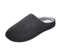 Unisex Memory Foam Slippers Women's Non-Slip Slippers Men Autumn Winter for Indoor and Outdoor Guest Slippers Memory Foam Felt Slippers Plush Waterproof Slippers, black, 4 UK