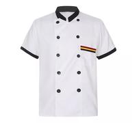 Unisex Men's Chef Coat Jacket Women Kitchen Restaurant Cooking Work Chefs Shirt Tops,White,M