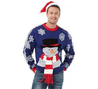 Unisex Men's Christmas Jumper Hoodie Funny Ugly Reindeer Santa Elf Novelty Xmas Tree Womens's Gift Sweater, Snow Fluffy Festive Fun, XXL