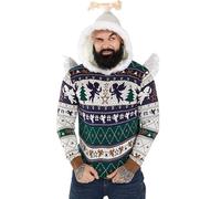 Unisex Men's Christmas Jumper Hoodie Funny Ugly Reindeer Santa Elf Novelty Xmas Tree Womens's Gift Sweater, Charlie's Christmas Angel, L