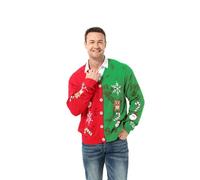 Unisex Men's Christmas Jumper Hoodie Funny Ugly Reindeer Santa Elf Novelty Xmas Tree Womens's Gift Sweater, Come on Little Reindeer, M