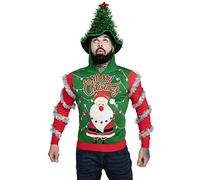 Unisex Men's Christmas Jumper Hoodie Funny Ugly Reindeer Santa Elf Novelty Xmas Tree Womens's Gift Sweater, Go to Tinseltown, XL