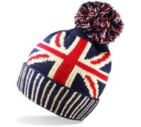 Unisex Men's Ladies Union Jack Bobble Hat Winter Adults Beanie British Flag Womens - One Size Fit Most