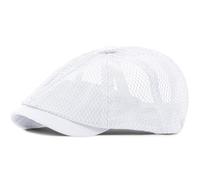 Unisex Mesh Beret Cap - Octagonal Dome Design for Artists & Sports, Breathable Ivy Newsboy Style Summer Sun Hat (UK, Alpha, One Size, White)