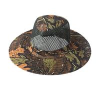 Unisex Mesh Camouflage Sun Hat Wide Brim Hat Panama Fedora Drawstring Foldable Lightweight Outdoor Fishing Hat Breathable Classic Retro Adjustable Travel Mountaineering B One Size