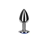 Unisex metal anal plug Secretplay blue size M, Width 140 mm, Length 80 mm, Depth 80 mm, Department Couple, Poids 0.205 Kg, Color Money