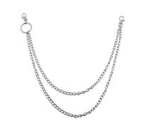 Unisex Metal Wallet Chain Jeans Biker Rocker Double Layered Necklace 2 Layer