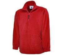 Unisex Micro Fleece Jacket 1/4 Zip Plain Premium Warm Outdoor Winter Coat Uneek
