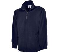 Unisex Micro Fleece Jacket 1/4 Zip Plain Premium Warm Outdoor Winter Coat Uneek