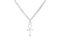 Bling Jewelry Unisex Mini Small Religious Key to Life Egyptian Ankh Cross Pendant Necklace for Women Men Teens Polished .925 Sterling Silver