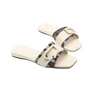 Unisex Minimalist Slides for Teens & Adults - Comfortable Non-Slip Sole, Casual Flat Sandals for Daily Walking, Shopping, Driving,White,4 UK