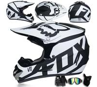 Unisex Motocross Full Face Helmet Mens Womens ATV Off-road Helmets Set With Goggles Gloves Face Shield, DOT/ECE Approved, MX Racing Snowmobile Dirt Bike Protective Gear,Color A-L(56~57cm)
