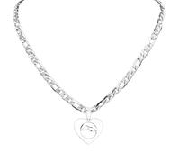 unisex Mountain Peak Heart Shape Temperature Control Pendant Necklace Women Men Silver Color Necklaces