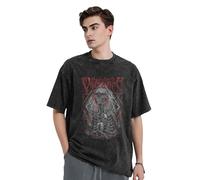 Unisex My Valentine Rock Band Bullet T-Shirts Vintage Washed Denim Short-Sleeve Tops Summer Graphic Cotton Shirts Black M