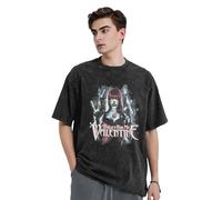 Unisex My Valentine Rock Band Bullet T-Shirts Vintage Washed Denim Short-Sleeve Tops Summer Graphic Cotton Shirts Black S