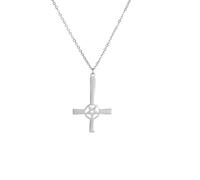 Unisex Mysterious Pentagram Inverted Cross Necklace For Women Men Stainless Steel Gothic Devil Lucifer Satan Jewelry fashion