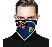 Unisex Neck Warmer Turks And Caicos Islands Flag Heart Balaclava Comfortable Tube Scarf Multifunctional Bandana For Camping Outdoor Snowboarding