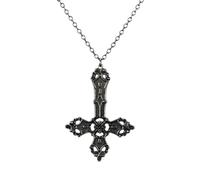 Unisex New Punk Cross Satanic Pendant Necklace for Women Man Black Charm Upside Down Jewelry Accessories Gift Wholesale personalised necklace