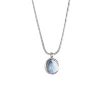 unisex New Sea Blue Treasure Necklace I Tidal Moonlight Stone Light Luxury Small and Popular Oval Pendant Collar Chain Wholesale gifts