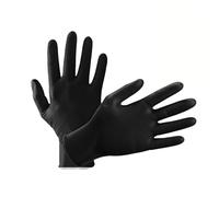 Unisex Nitrile Gloves Large & XL - Multipurpose Black & Orange Work Gloves, Powder Free, Latex Free Disposable Gloves, Heavy Duty Use (Black, Large 2 Box)