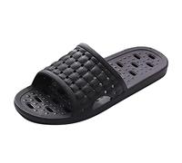 Unisex Non Slip Bathroom Slides for Men Women Dorm Shower Shoes with Quick-Dry EVA Sole, Lightweight Indoor Outdoor Slippers for Home Gym Pool Use (Black, 8.5)