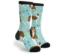 Unisex Office Socks Border Collie Red Dog Sports Socks Comfortable Cool Crazy Socks Casual Athletic Socks For Trekking Camping Outdoor