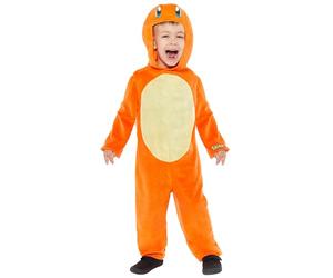 Unisex Officially Licensed Pokémon Charmander Hooded Jumpsuit Kids Fancy Dress Costume Age: 3-12yrs