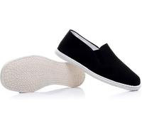 Unisex Old Beijing Handmade Traditional Chinese Black Canvas Shoes -40 | Slip-On Style, Breathable Cotton Sole, Tai Chi & Kung Fu, Casual Walking, Unisex Fit