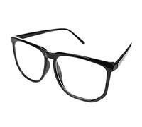 Unisex Oversized Nerd Geek Clear Lens Plain Glasses Casual Reusable Plastic Clear Lens Glasses Black Durability