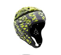 Unisex Padded Rugby Headguard Full Covering Scrum Cap Soft Goalkeeper Headgear Anti-Collision Safety Helmet Football Head Protection Hat for MMA, Rugby, Martial Art (Yellow, M for kids 6-11 Yrs)