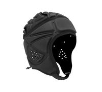 Unisex Padded Rugby Headguard Full Covering Scrum Cap Soft Goalkeeper Headgear Anti-Collision Safety Helmet Football Head Protection Hat for MMA, Rugby, Martial Art (Black, L for adult)